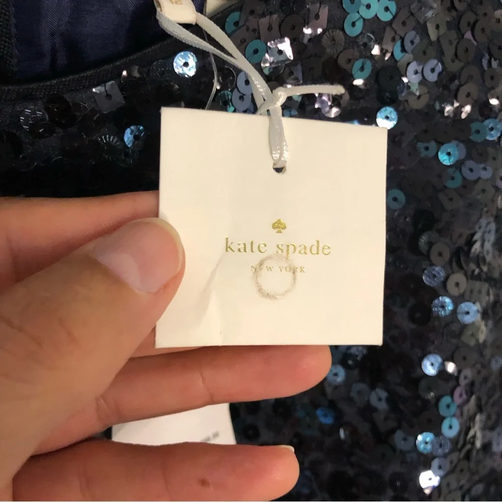 Kate Spade NWT New Women’s Sequin Fit and Flare Statement Bow Dress 12 msrp $898 - Picture 11 of 15